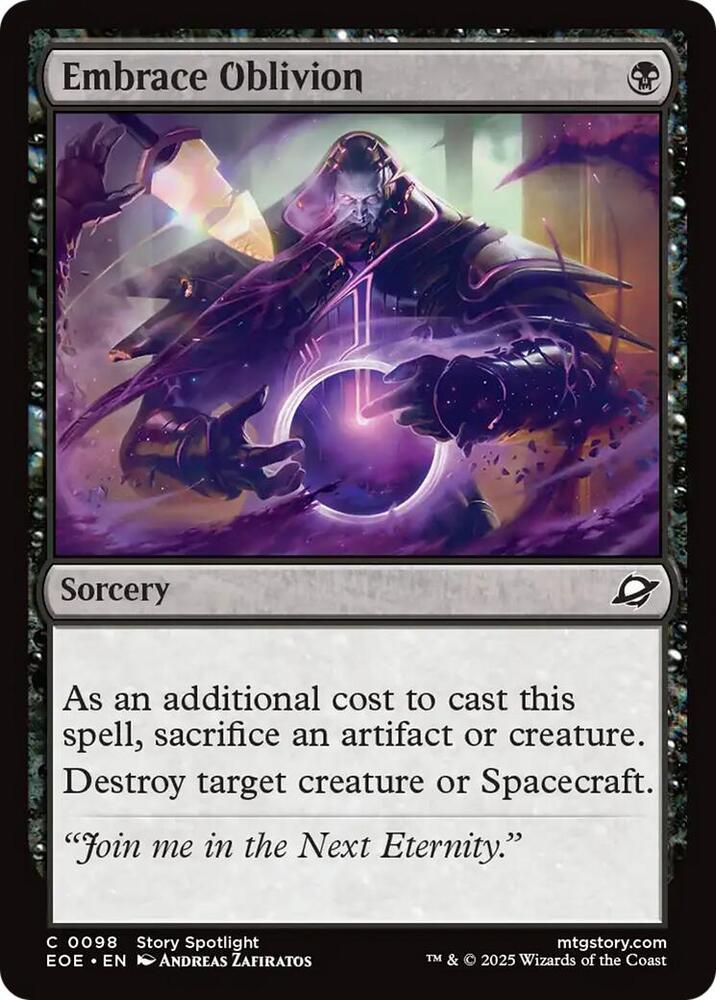Embrace Oblivion 98 card from Edge of Eternities