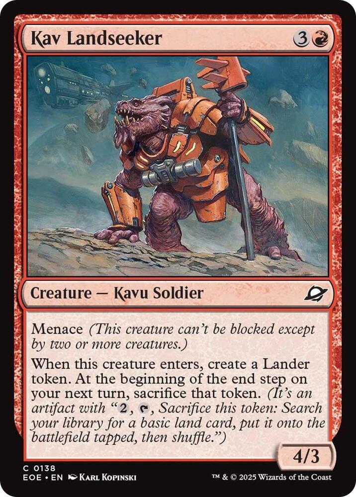 Kav Landseeker 138 card from Edge of Eternities