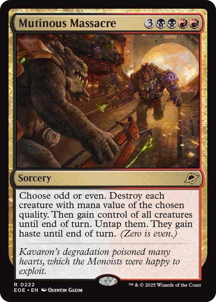 Mutinous Massacre 222 card from Edge of Eternities