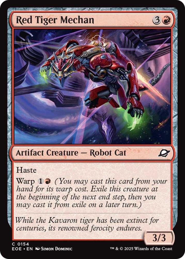Red Tiger Mechan 154 card from Edge of Eternities