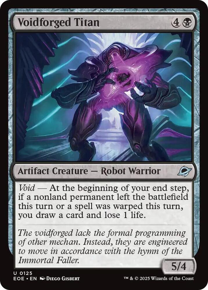 Voidforged Titan 125 card from Edge of Eternities