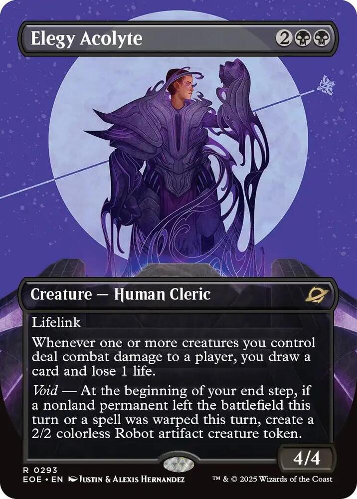 Elegy Acolyte (Borderless) 293 card from Edge of Eternities