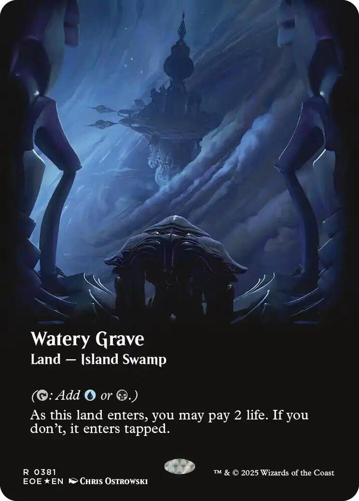 Watery Grave (Borderless) (Galaxy Foil) 381 card from Edge of Eternities