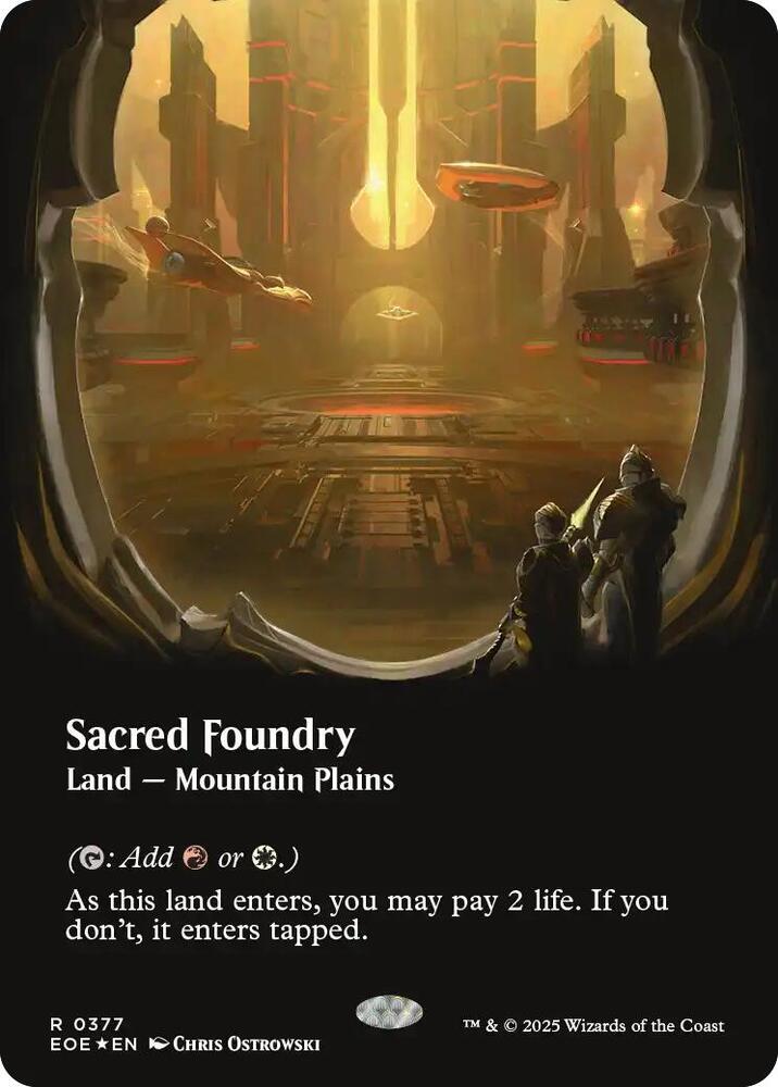 Sacred Foundry (Borderless) (Galaxy Foil) 377 card from Edge of Eternities