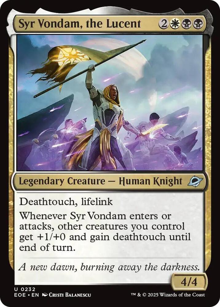 Syr Vondam, the Lucent 232 card from Edge of Eternities