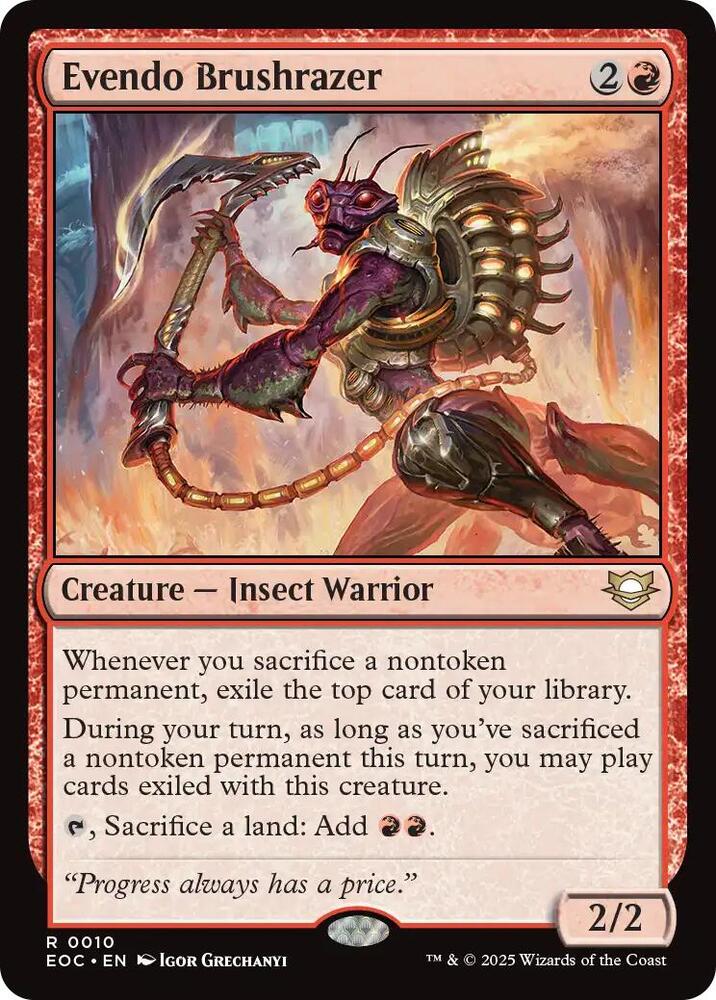 Evendo Brushrazer 10 card from Commander: Edge of Eternities