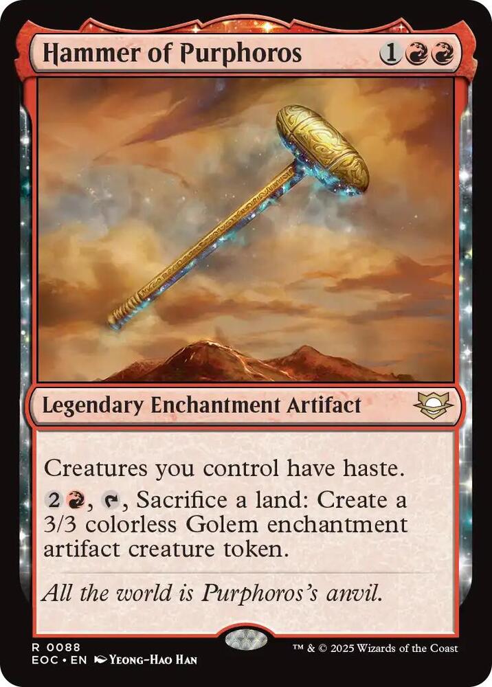 Hammer of Purphoros 88 card from Commander: Edge of Eternities