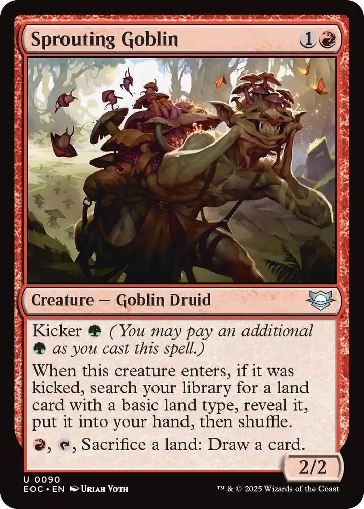 Sprouting Goblin 90 card from Commander: Edge of Eternities