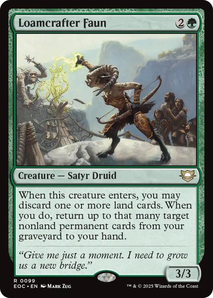 Loamcrafter Faun 99 card from Commander: Edge of Eternities