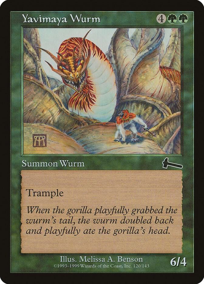 Yavimaya Wurm 120 card from Urza's Legacy