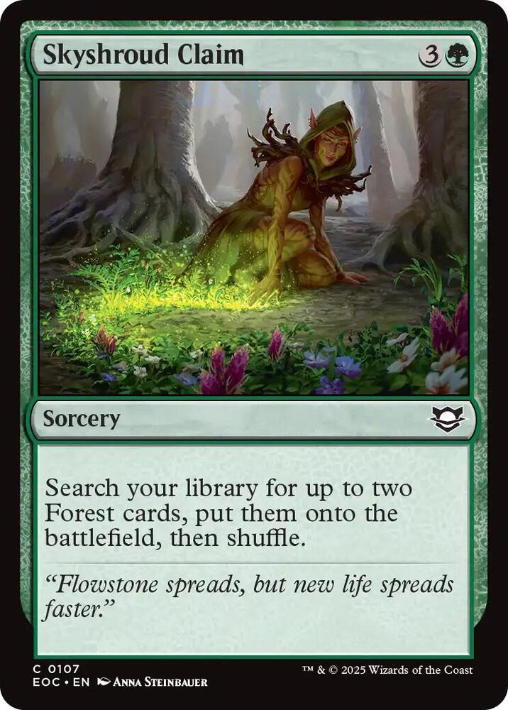 Skyshroud Claim 107 card from Commander: Edge of Eternities