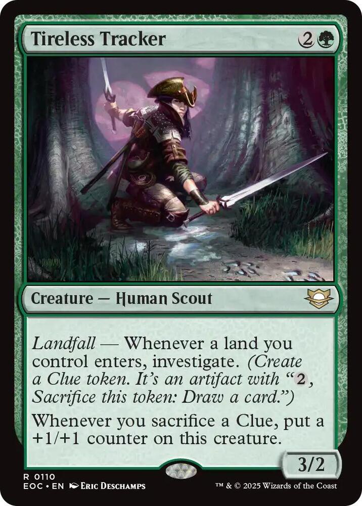 Tireless Tracker 110 card from Commander: Edge of Eternities
