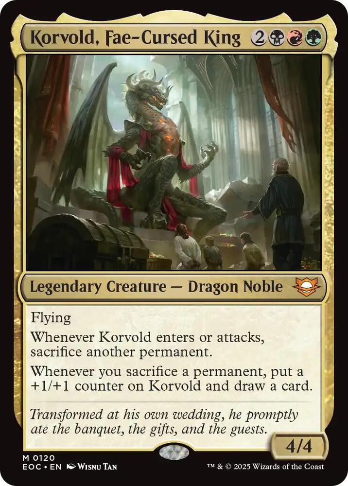 Korvold, Fae-Cursed King 120 card from Commander: Edge of Eternities