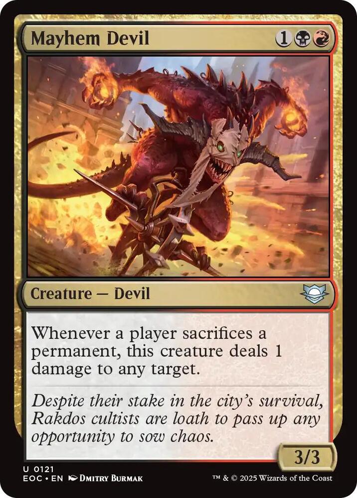 Mayhem Devil 121 card from Commander: Edge of Eternities