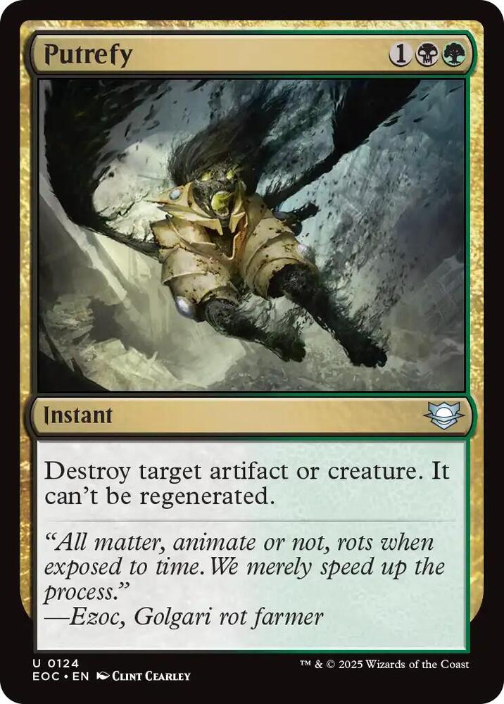 Putrefy 124 card from Commander: Edge of Eternities