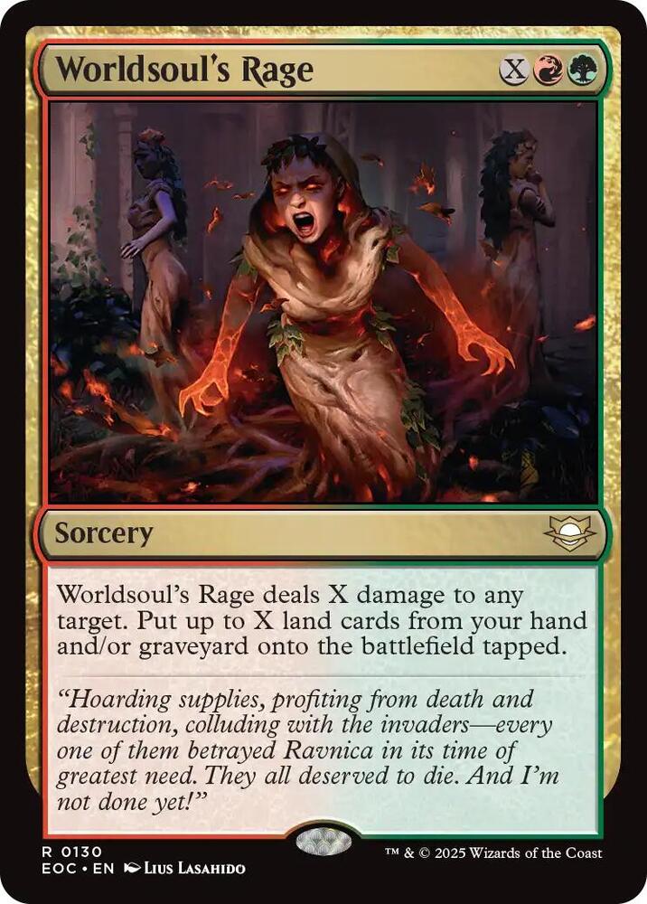 Worldsoul's Rage 130 card from Commander: Edge of Eternities