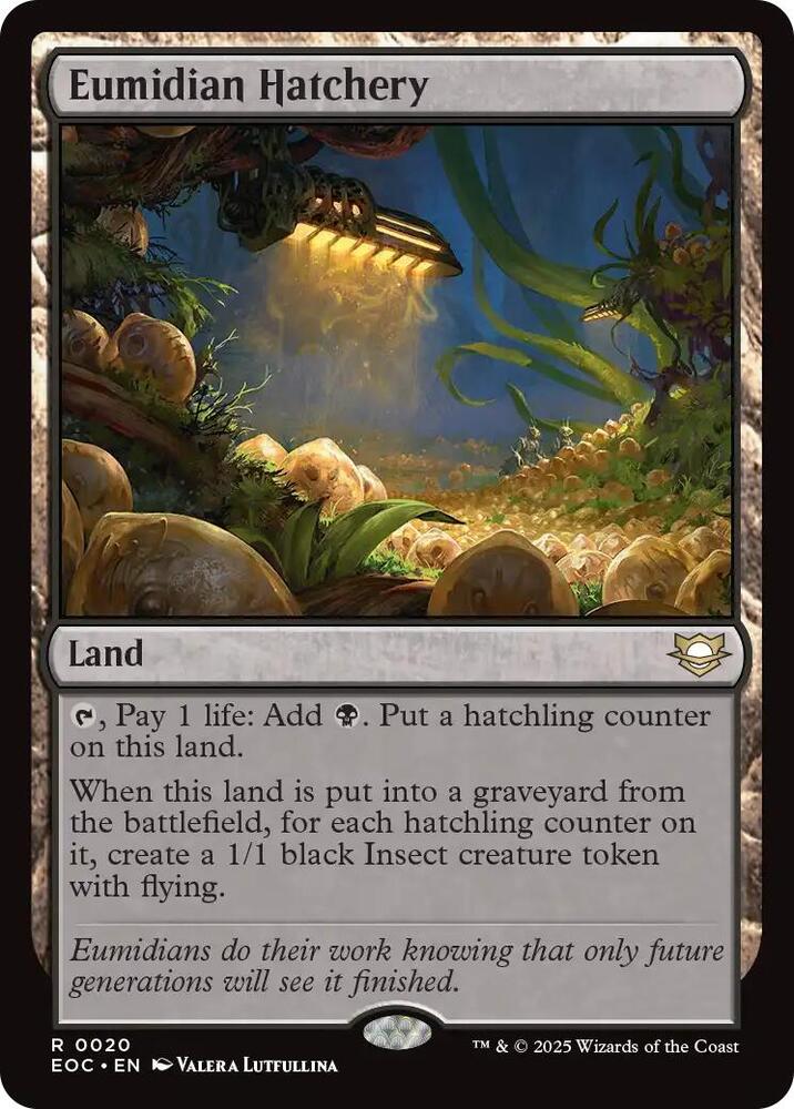 Eumidian Hatchery 20 card from Commander: Edge of Eternities