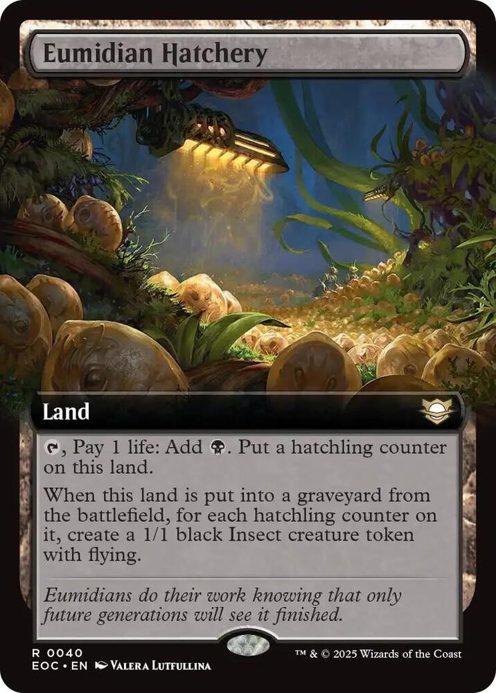 Eumidian Hatchery (Extended Art) 40 card from Commander: Edge of Eternities