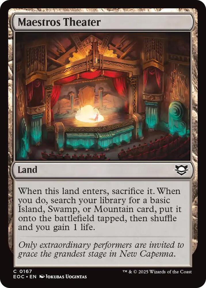 Maestros Theater 167 card from Commander: Edge of Eternities