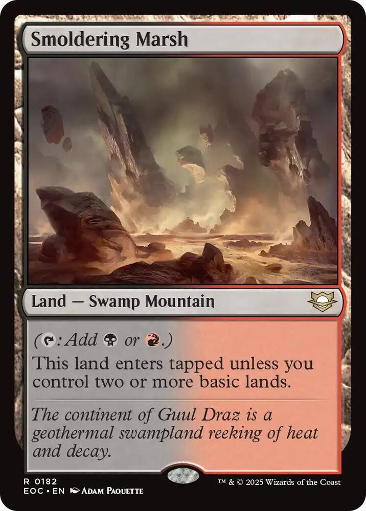 Smoldering Marsh 182 card from Commander: Edge of Eternities