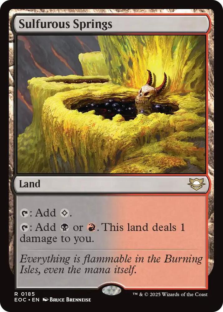 Sulfurous Springs 185 card from Commander: Edge of Eternities
