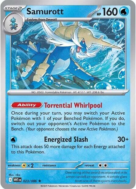 Samurott 023/086 card from SV: White Flare