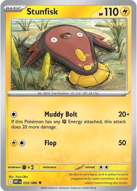 Stunfisk 035/086 card from SV: White Flare