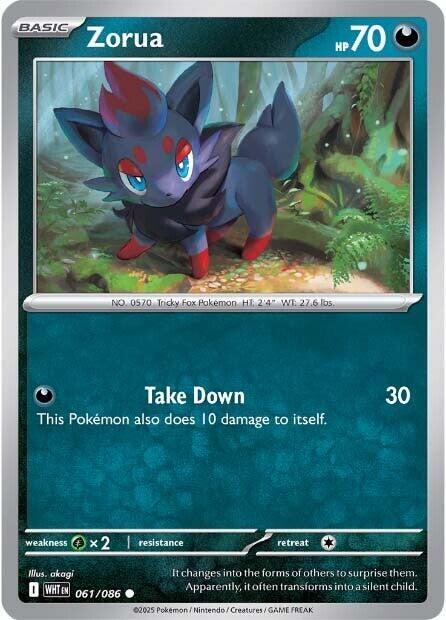 Zorua 061/086 card from SV: White Flare