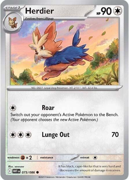 Herdier 075/086 card from SV: White Flare