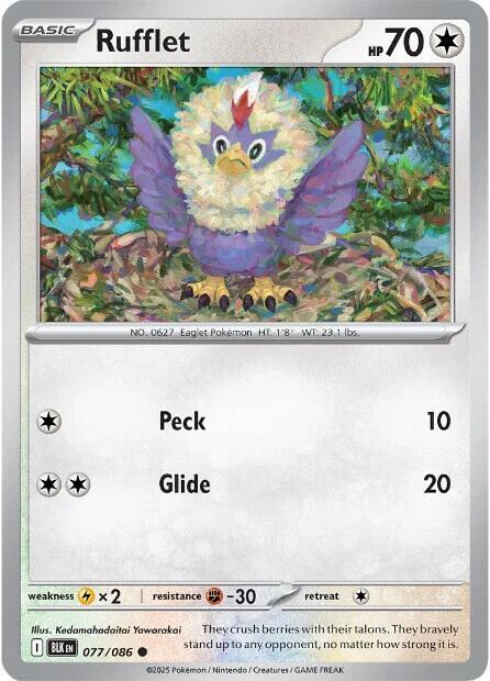 Rufflet 077/086 card from SV: Black Bolt
