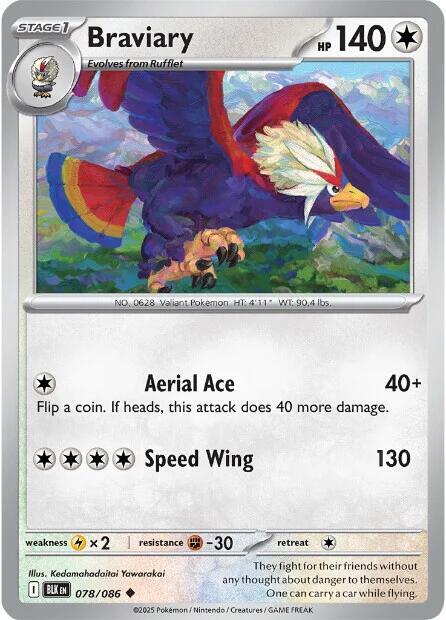Braviary 078/086 card from SV: Black Bolt