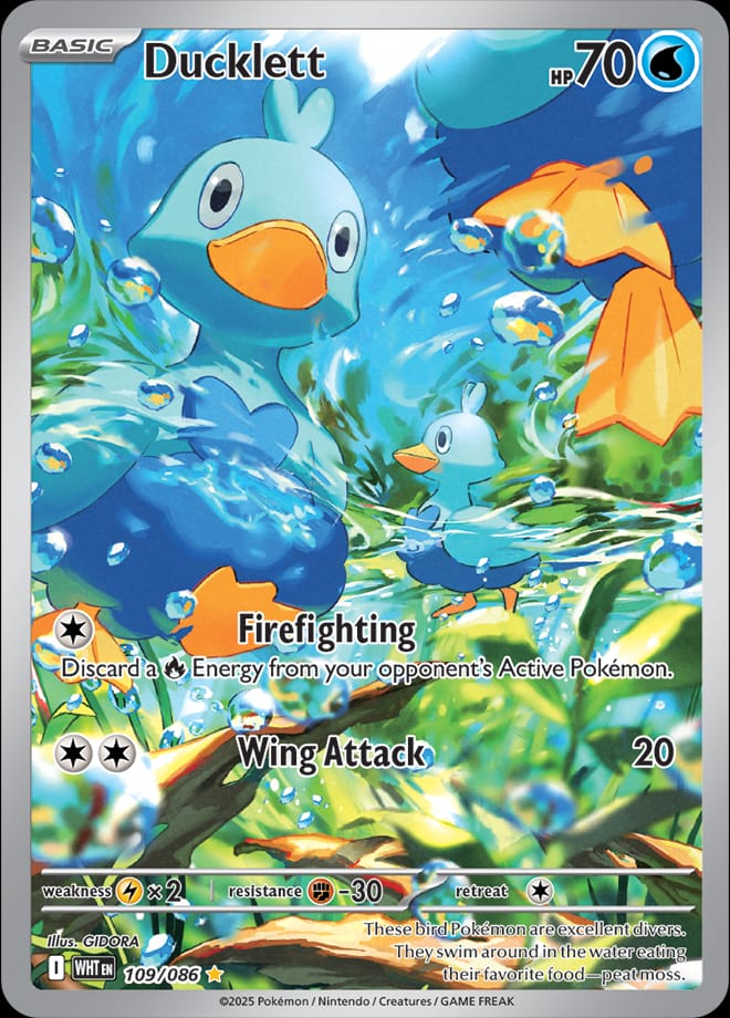 Ducklett 109/086 card from SV: White Flare