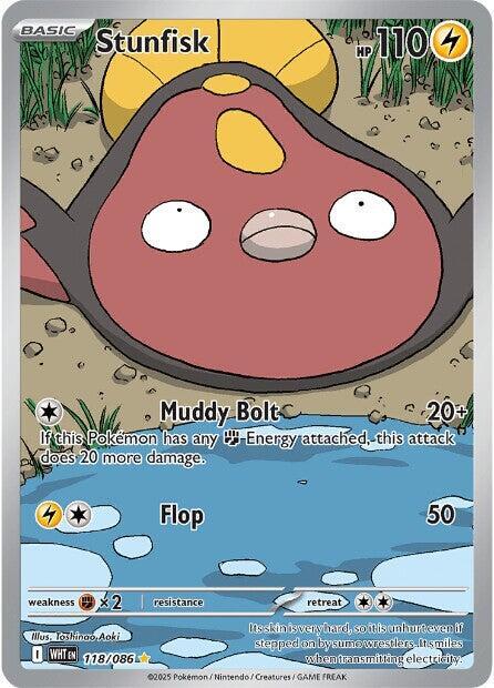 Stunfisk 118/086 card from SV: White Flare