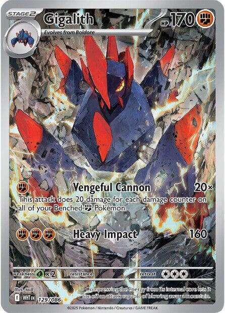 Gigalith 129/086 card from SV: White Flare