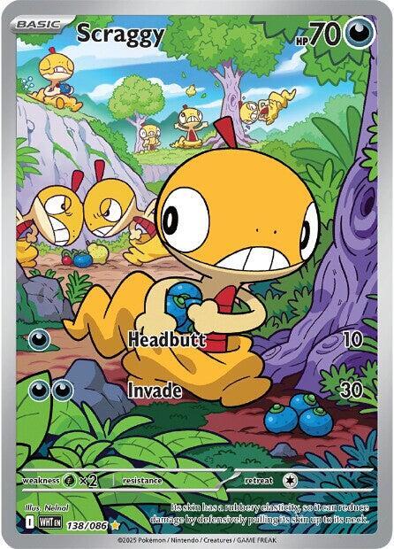 Scraggy 138/086 card from SV: White Flare