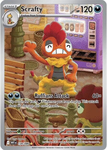 Scrafty 139/086 card from SV: White Flare