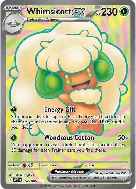 Whimsicott ex 157/086 card from SV: White Flare