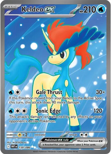 Keldeo ex 159/086 card from SV: White Flare