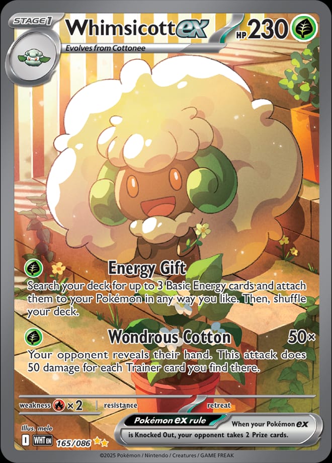 Whimsicott ex 165/086 card from SV: White Flare