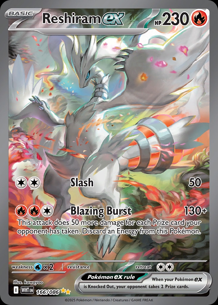 Reshiram ex 166/086 card from SV: White Flare