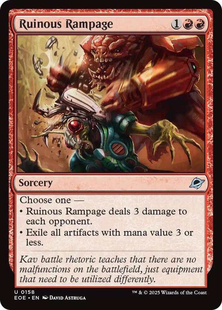 Ruinous Rampage 158 card from Edge of Eternities