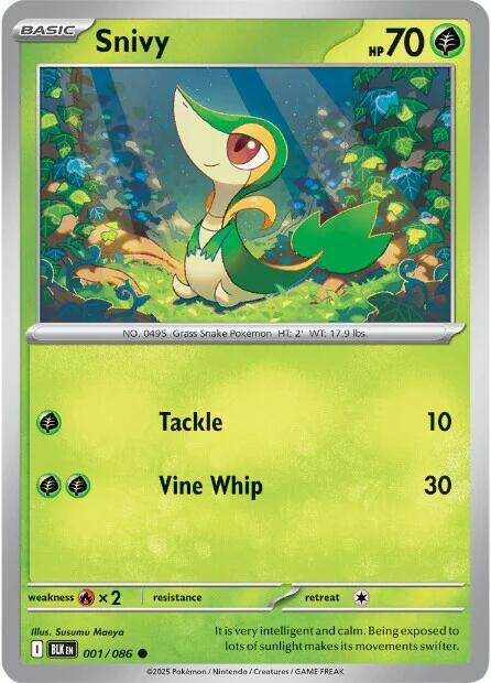 Snivy 001/086 card from SV: Black Bolt
