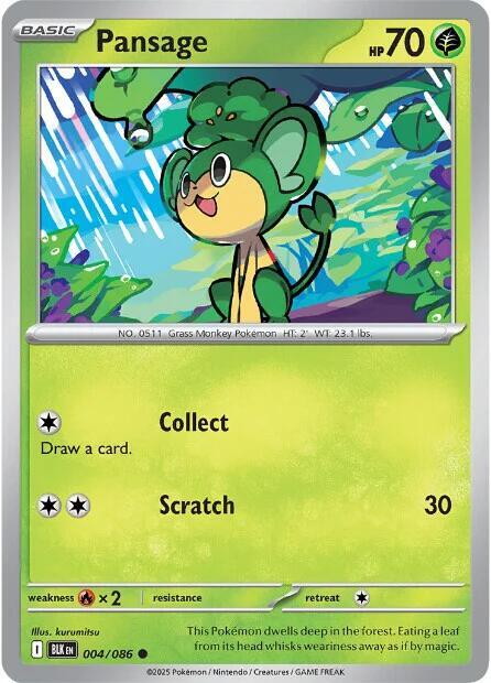 Pansage 004/086 card from SV: Black Bolt