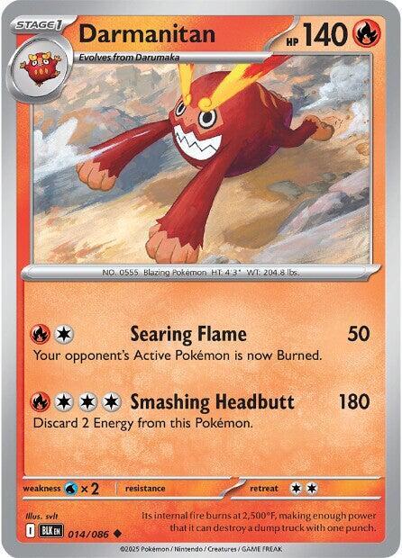 Darmanitan 014/086 card from SV: Black Bolt
