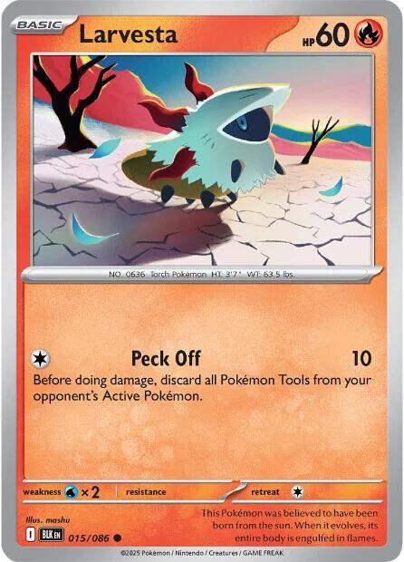 Larvesta 015/086 card from SV: Black Bolt