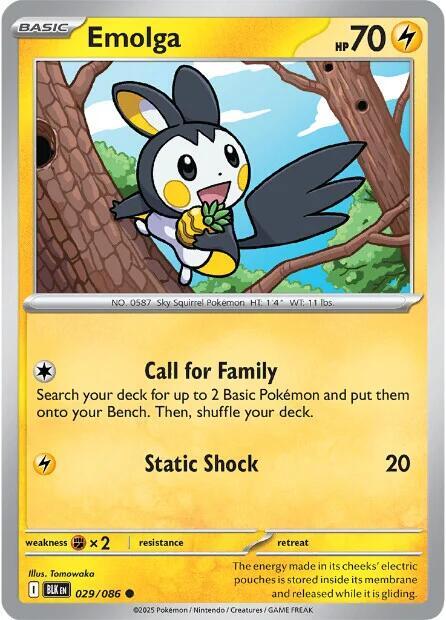 Emolga 029/086 card from SV: Black Bolt