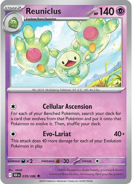 Reuniclus 039/086 card from SV: Black Bolt