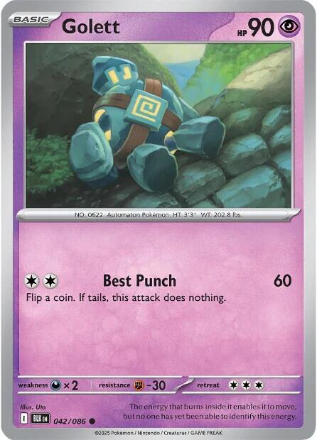 Golett 042/086 card from SV: Black Bolt