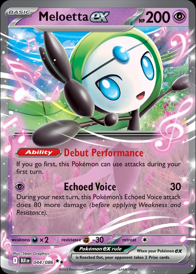 Meloetta ex 044/086 card from SV: Black Bolt