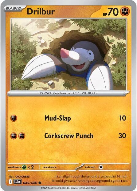 Drilbur 045/086 card from SV: Black Bolt